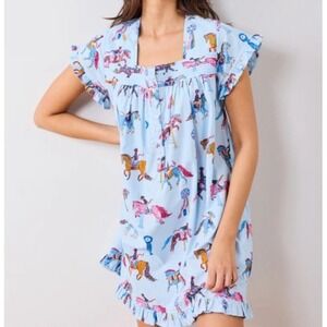 Printfresh Nightgown Horse Show Sz L Organic Cotton Pockets Equestrian Rider